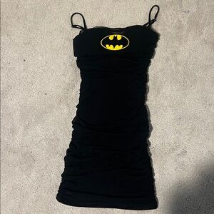 size xs windsor Stunning Allure Ruched Mesh Corset Mini Dress with batman symbol